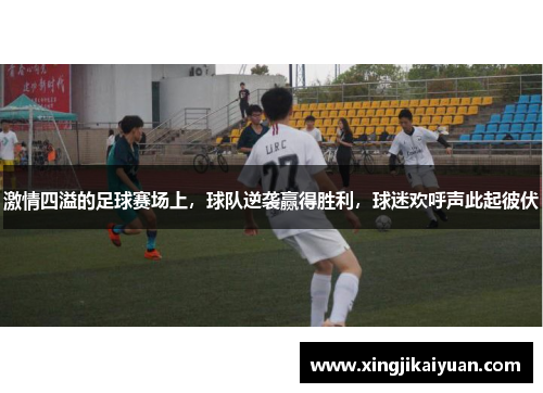 激情四溢的足球赛场上，球队逆袭赢得胜利，球迷欢呼声此起彼伏